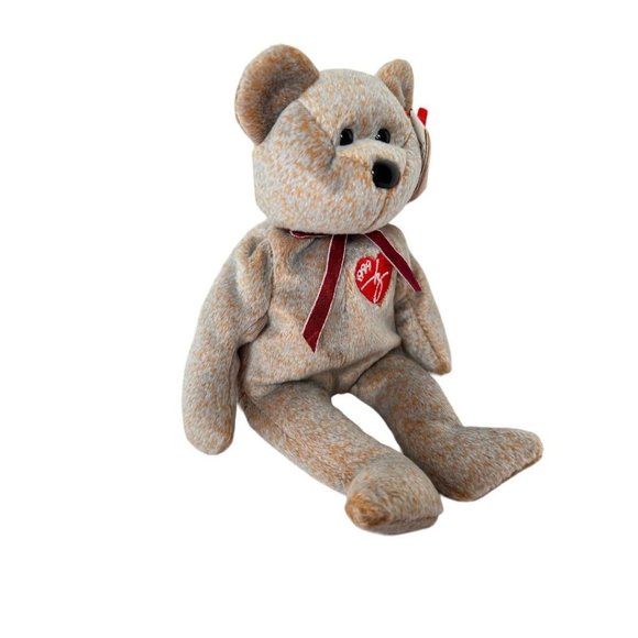Ty Beanie Babies 1999 Signature Bear Tan Heart Tags - Picture 2 of 6